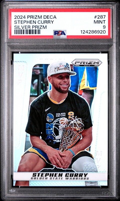 2024 PANINI PRIZM DECA SILVER PRIZM #287 STEPHEN CURRY PSA 9