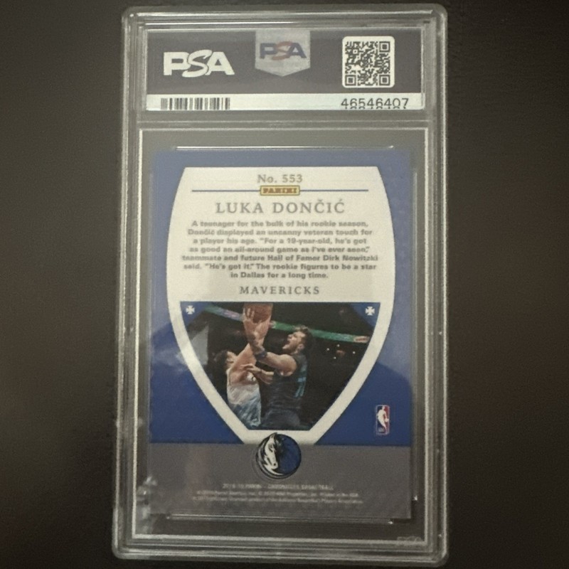 2018-19 Panini Chronicles - Luka Dončić #553 Psa10 Rookie RC Mavericks view 2