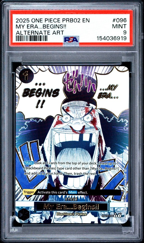 2025 ONE PIECE PRB02-PREMIUM BOOSTER ALTERNATE ART #096 MY ERA...BEGINS!! PSA 9