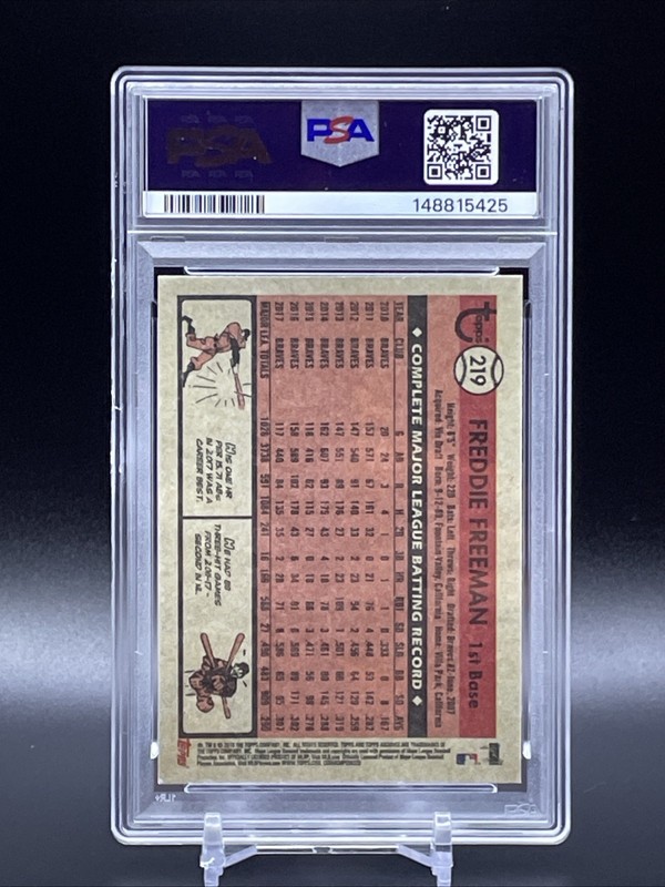 2018 TOPPS ARCHIVES #219 FREDDIE FREEMAN BRAVES POP 2 PSA 9 view 2