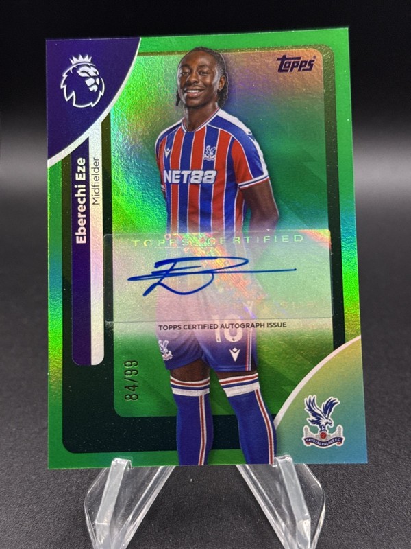 2025-26 Topps Premier League Eberechi Eze Auto Autograph Green Foil /99