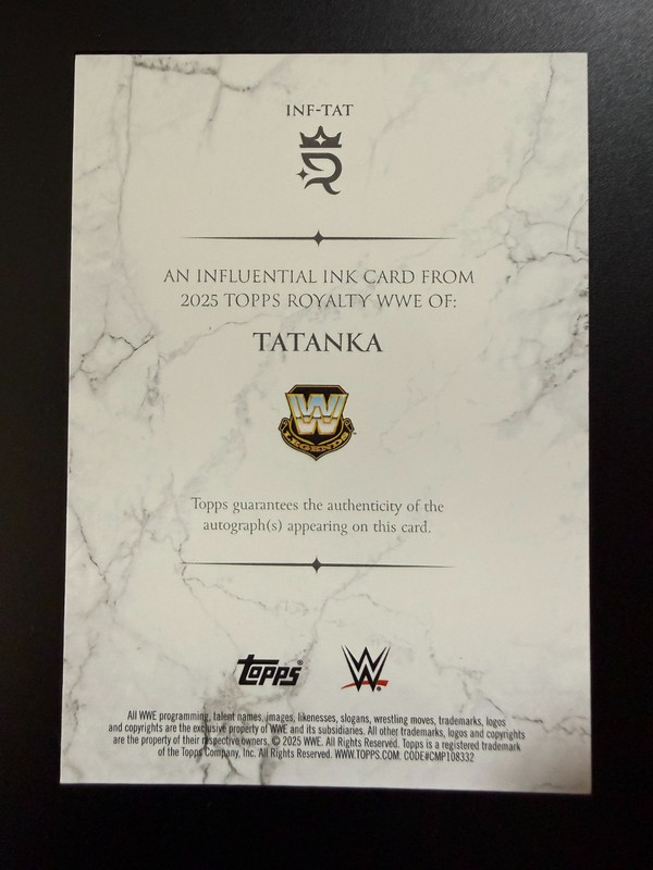 2025 Topps Royalty WWE Tatanka Influential Ink Auto /99 view 2