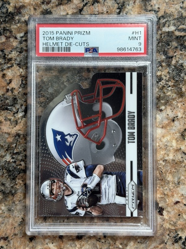 2015 PANINI PRIZM HELMET DIE-CUTS #H1 TOM BRADY PSA 9