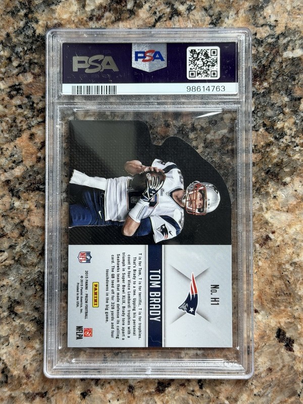 2015 PANINI PRIZM HELMET DIE-CUTS #H1 TOM BRADY PSA 9 view 2