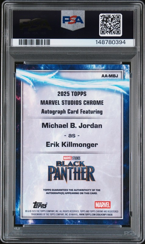 2025 #MBJ ERIK KILLMONGER/MICHAEL B. JORDAN 5/10 PSA AUTHENTIC AUTO 10 view 2