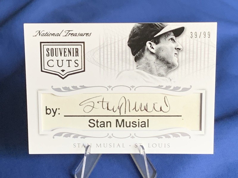 2015 National Treasures Stan Musial #8 Souvenir Cuts  #39/99 Cut Auto Cardinals