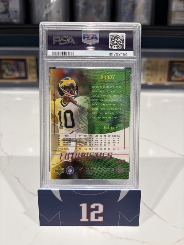 2000 UPPER DECK IONIX PROOF #77 TOM BRADY ROOKIE PSA 8 AUTO 10 INVEST GOAT HOF view 2