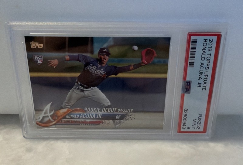 2018 Topps Update #US252 Ronald Acuna Jr. Rookie Debut PSA 9 Mint RC Braves
