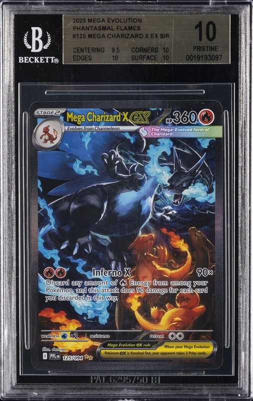 2025 POKEMON MEGA EVOLUTION PHANTASMAL FLAMES SIR MEGA CHARIZARD X EX BGS 10