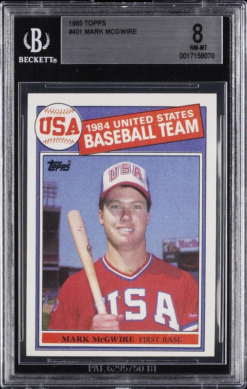 1985 TOPPS 1984 USA BASEBALL TEAM #401 MARK MCGWIRE BGS 8