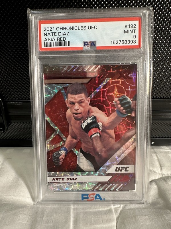 Panini 2021 Chronicles UFC Nate Diaz #192 Asia Red XR PSA 9 /88Graded MMA