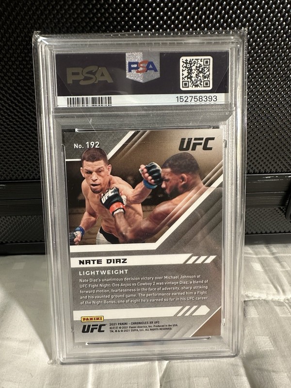 Panini 2021 Chronicles UFC Nate Diaz #192 Asia Red XR PSA 9 /88Graded MMA view 2