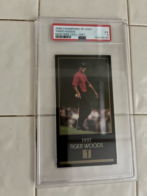 1998 Champions of Golf Masters Collection Tiger Woods #1997 Rookie PSA 5
