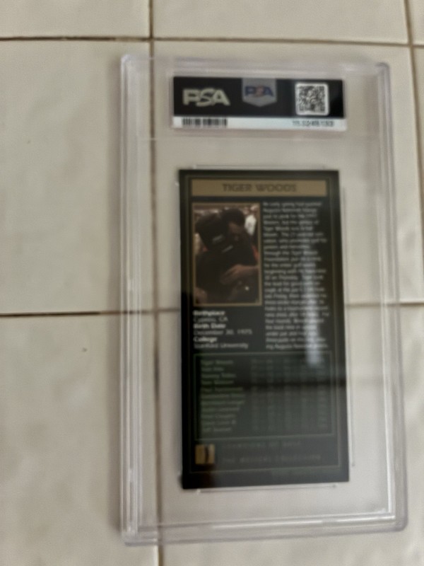 1998 Champions of Golf Masters Collection Tiger Woods #1997 Rookie PSA 5 view 2
