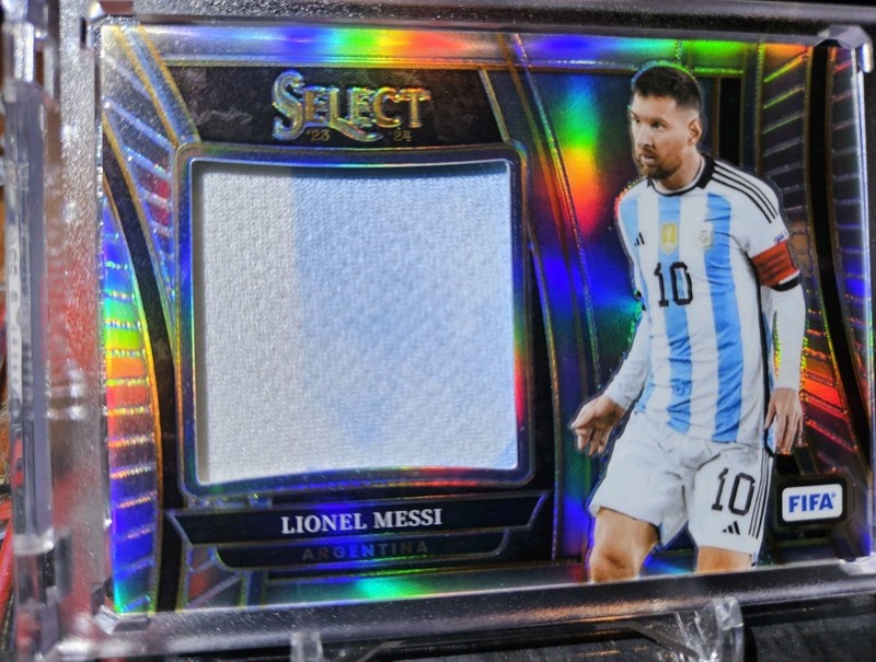 LIONEL LEO MESSI PANINI SELECT SILVER PRIZM JUMBO 2-CLR PATCH ARGENTINA NON-AITO