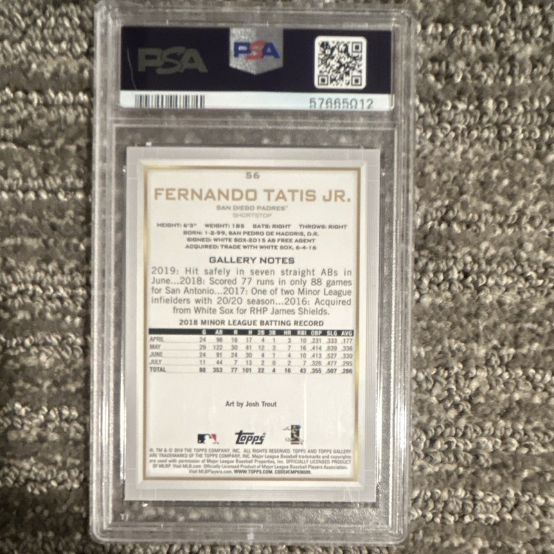 Topps 2019 Gallery Fernando Tatis Jr. Rookie #56 PSA 10 Gem Mint MLB view 2