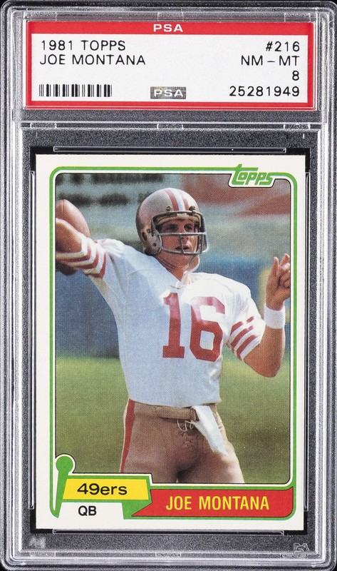 1981 TOPPS #216 JOE MONTANA PSA 8