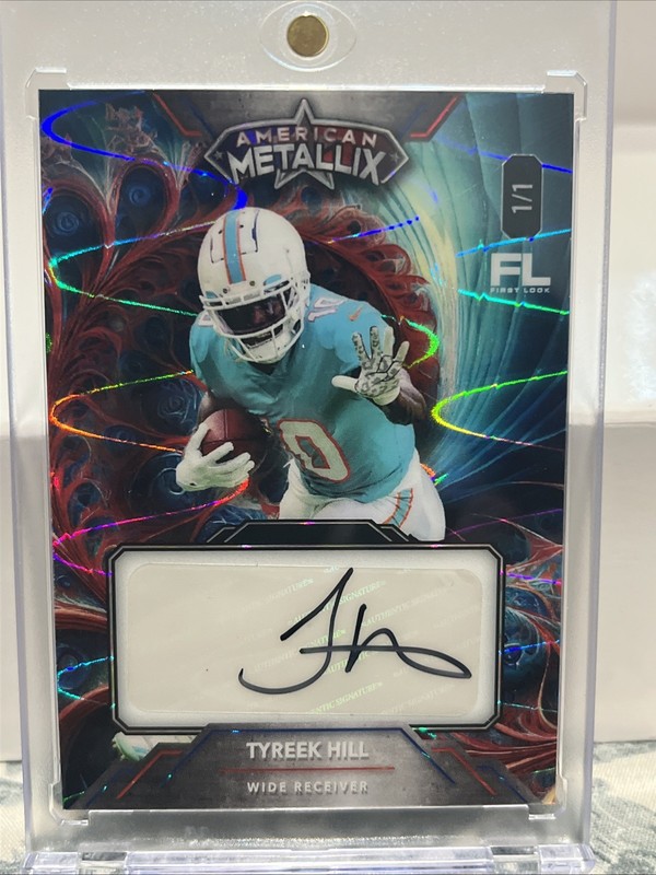 2023 WILD CARD AMERICAN METALLIX TYREEK HILL AUTO 1/1 MIAMI