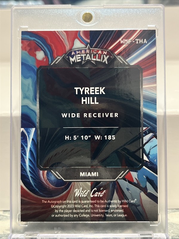 2023 WILD CARD AMERICAN METALLIX TYREEK HILL AUTO 1/1 MIAMI view 2