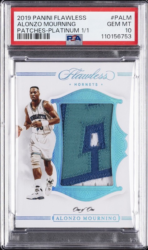 2019 PANINI FLAWLESS PATCHES PLATINUM 1/1 #PALM ALONZO MOURNING 1/1 PSA 10