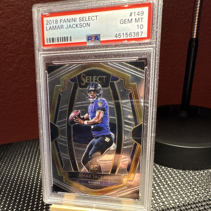 2018 Panini Select Premier Level Lamar Jackson #149 Ravens Base RC PSA 10