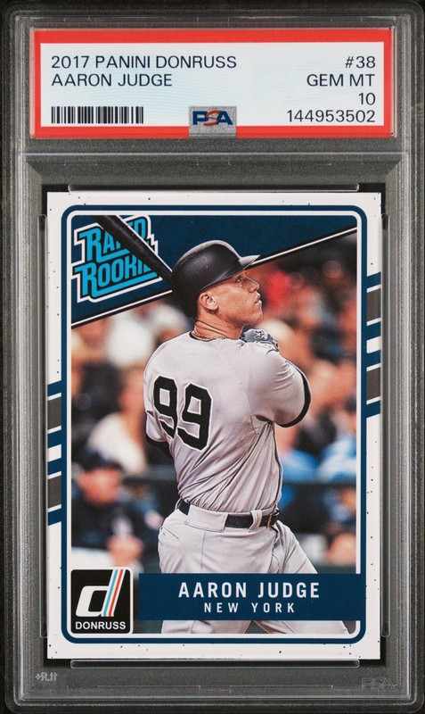 2017 PANINI DONRUSS #38 AARON JUDGE ROOKIE RC PSA 10