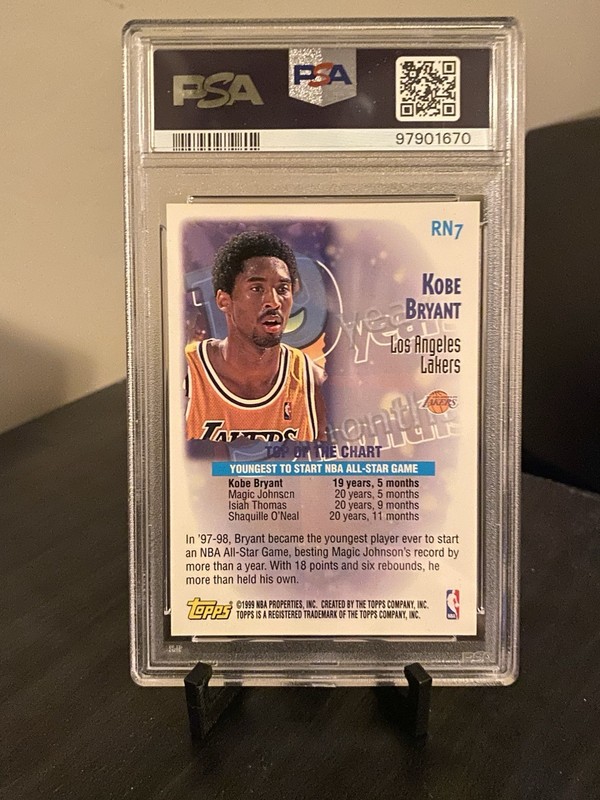 Topps 1999-00 Record Numbers Kobe Bryant #RN7 Lakers Basketball PSA 10 view 2