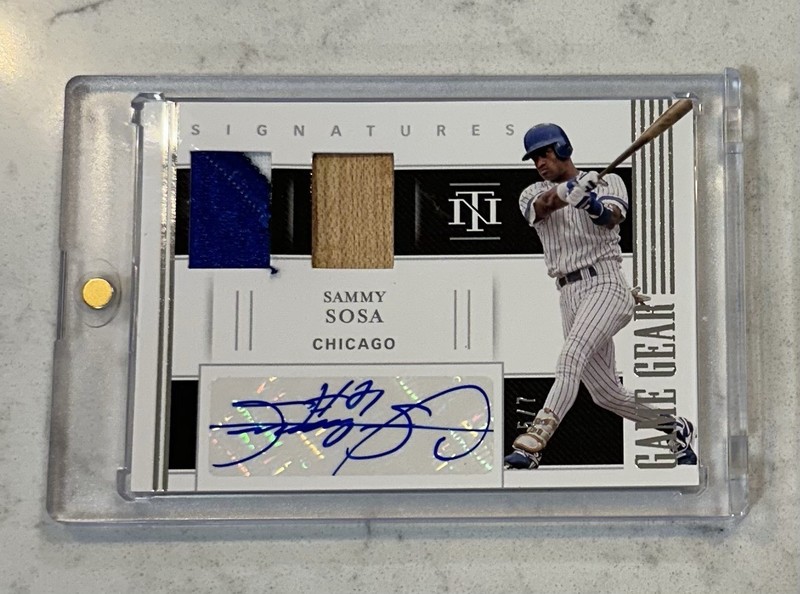 2021 National Treasures Baseball Sammy Sosa Game Used Patch &Bat Auto /7 #GGS-SS