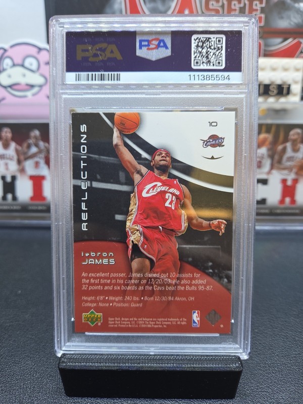 2003-04 UD Triple Dimensions Reflections 10 LeBron James Rookie PSA 8.5 MINT RC view 2