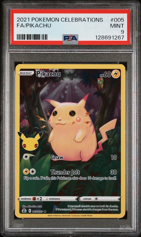 2021 POKEMON CELEBRATIONS #005 FULL ART/PIKACHU PSA 9