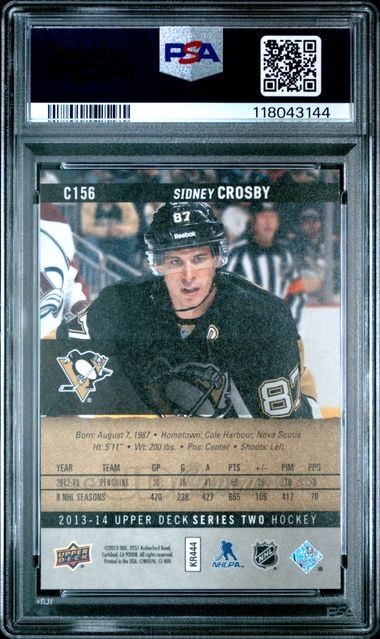 2013-14 Upper Deck UD Canvas Sidney Crosby PSA 10 #C156 POP: 11 view 2