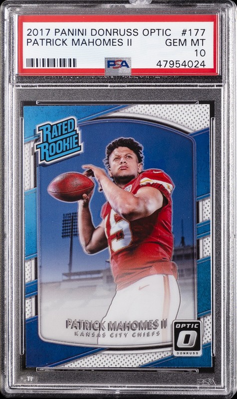 2017 PANINI DONRUSS OPTIC #177 PATRICK MAHOMES II ROOKIE RC PSA 10