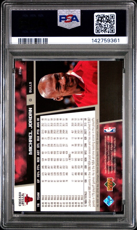1998 UD #230W MICHAEL JORDAN PSA 7 view 2