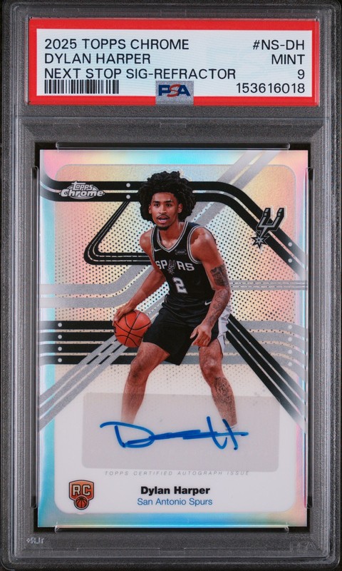 2025 TOPPS CHROME NEXT STOP SIGNATURE REFRACTOR DYLAN HARPER ROOKIE PSA 9 AUTO