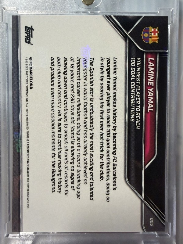 2026 Topps Now Lamine Yamal 100 Goal FC Barcelona - Spain view 2