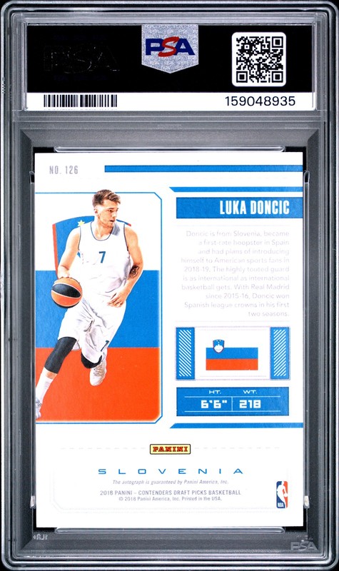 2018 PANINI CONTENDERS DRAFT PICKS AUTO #126 LUKA DONCIC ROOKIE RC PSA 9 view 2