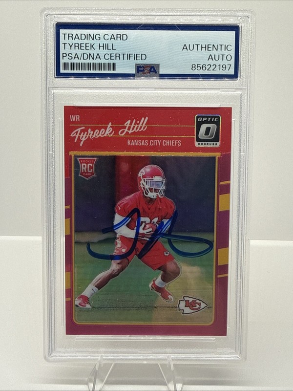 2016 Panini Donruss OPTIC Tyreek Hill SIGNED #117 RC Rookie Card PSA Autographed