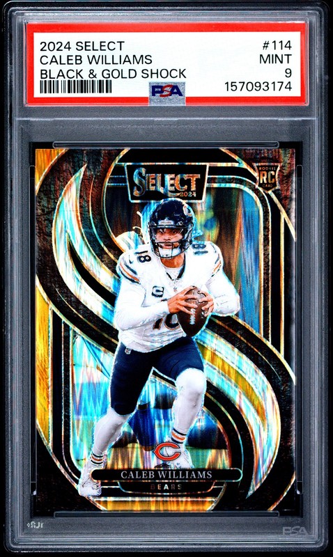 2024 PANINI SELECT BLACK & GOLD SHOCK #114 CALEB WILLIAMS PSA 9