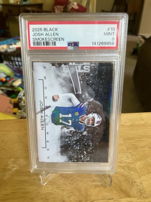 2025 Panini Black Josh Allen #10 Smokescreen PSA 9 Buffalo Bills