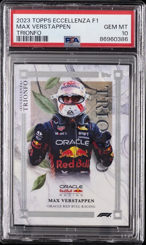 2023 TOPPS ECCELLENZA FORMULA 1 TRIONFO MAX VERSTAPPEN PSA 10 view 1