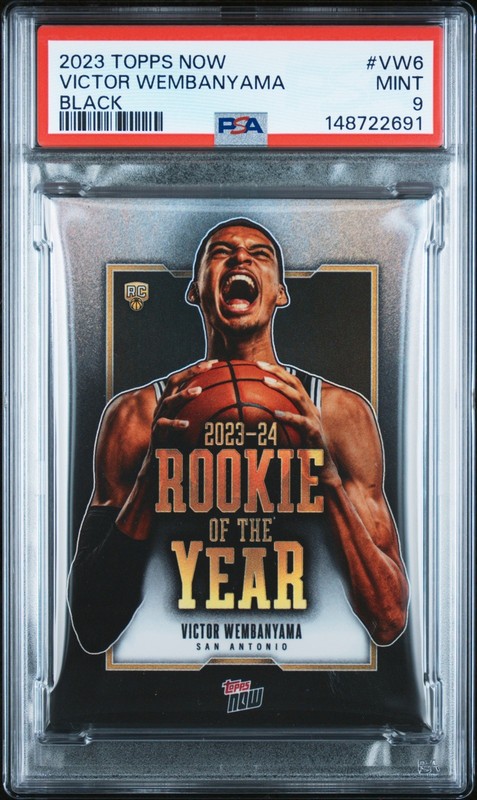 VICTOR WEMBANYAMA 2023-24 Topps Now #VW-6 ROY BLACK /99 Rookie Year RC PSA 9