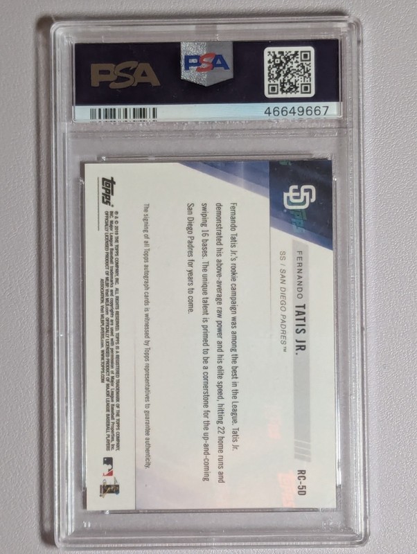 2019 TOPPS NOW #RC-5D FERNANDO TATIS JR PSA 10 GEM ROOKIE CUP AUTO RED #/10 view 2