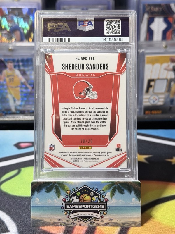 2025 Panini Phoenix- Shedeur Sanders PSA 9 Colorburst RPA /25π₯π view 2