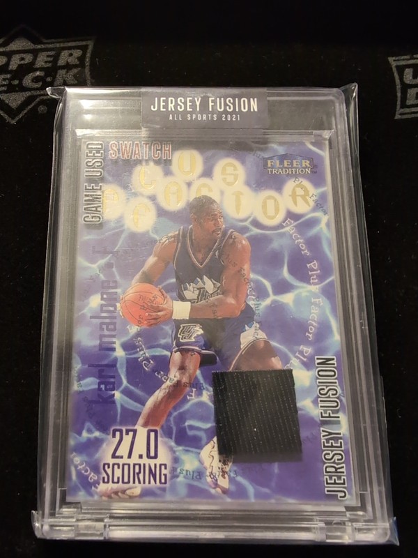2021 Jersey Fusion Basketball Karl Malone Game Used Jersey Card!! view 2