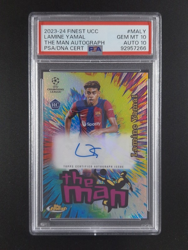 2023-24 Topps Finest UEFA LAMINE YAMAL Auto The Man FC Barcelona #MA-LY PSA 10