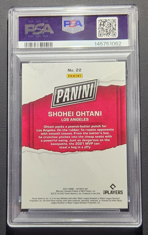 Shohei Ohtani 2022 Panini Father's Day #22 PSA 9 MINT view 2