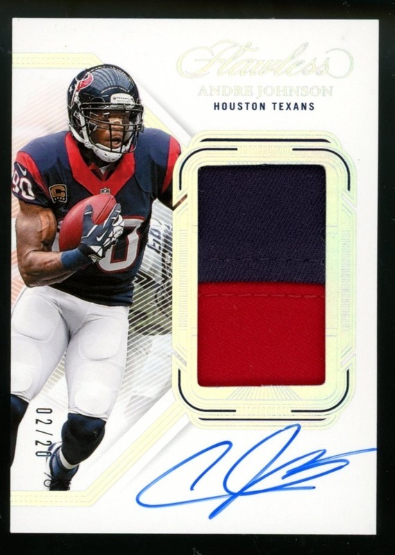 Andre Johnson 2023 Panini Flawless Auto Patch 02/20 Houston Texans HOF WR Signed