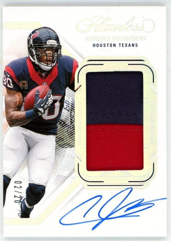 Andre Johnson 2023 Panini Flawless Auto Patch 02/20 Houston Texans HOF WR Signed view 2