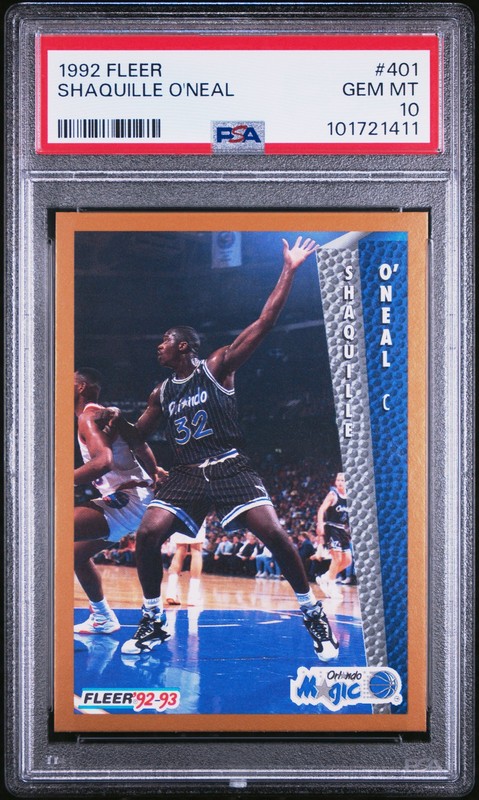 1992 FLEER #401 SHAQUILLE O'NEAL ROOKIE RC PSA 10