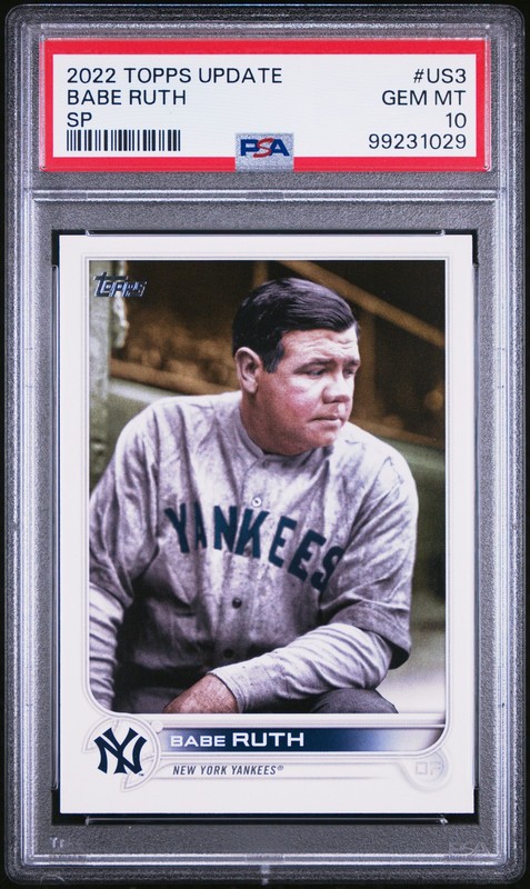 2022 TOPPS UPDATE SP #US3 BABE RUTH PSA 10